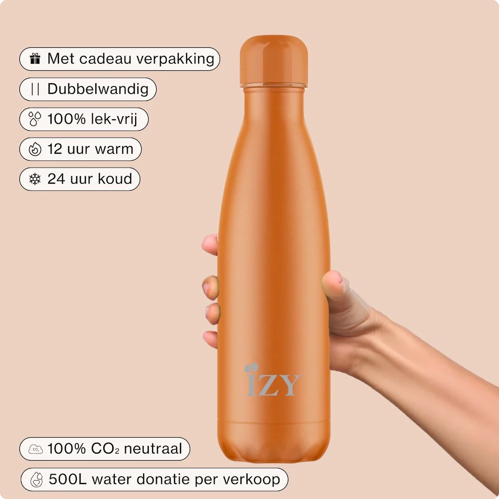 IZY termoflaske orange 500 ml, en velkomst med energi - Billede 2