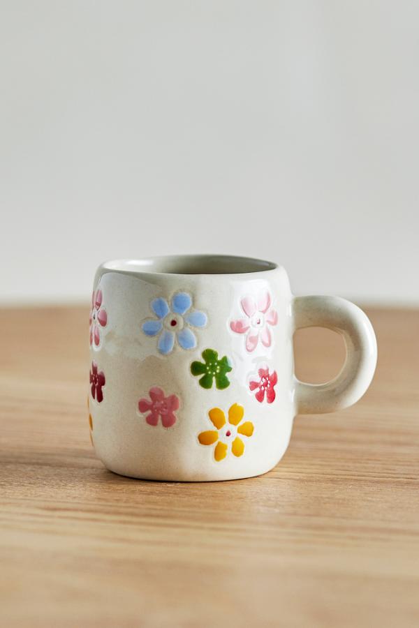Millie espressokop med håndmalede blomster